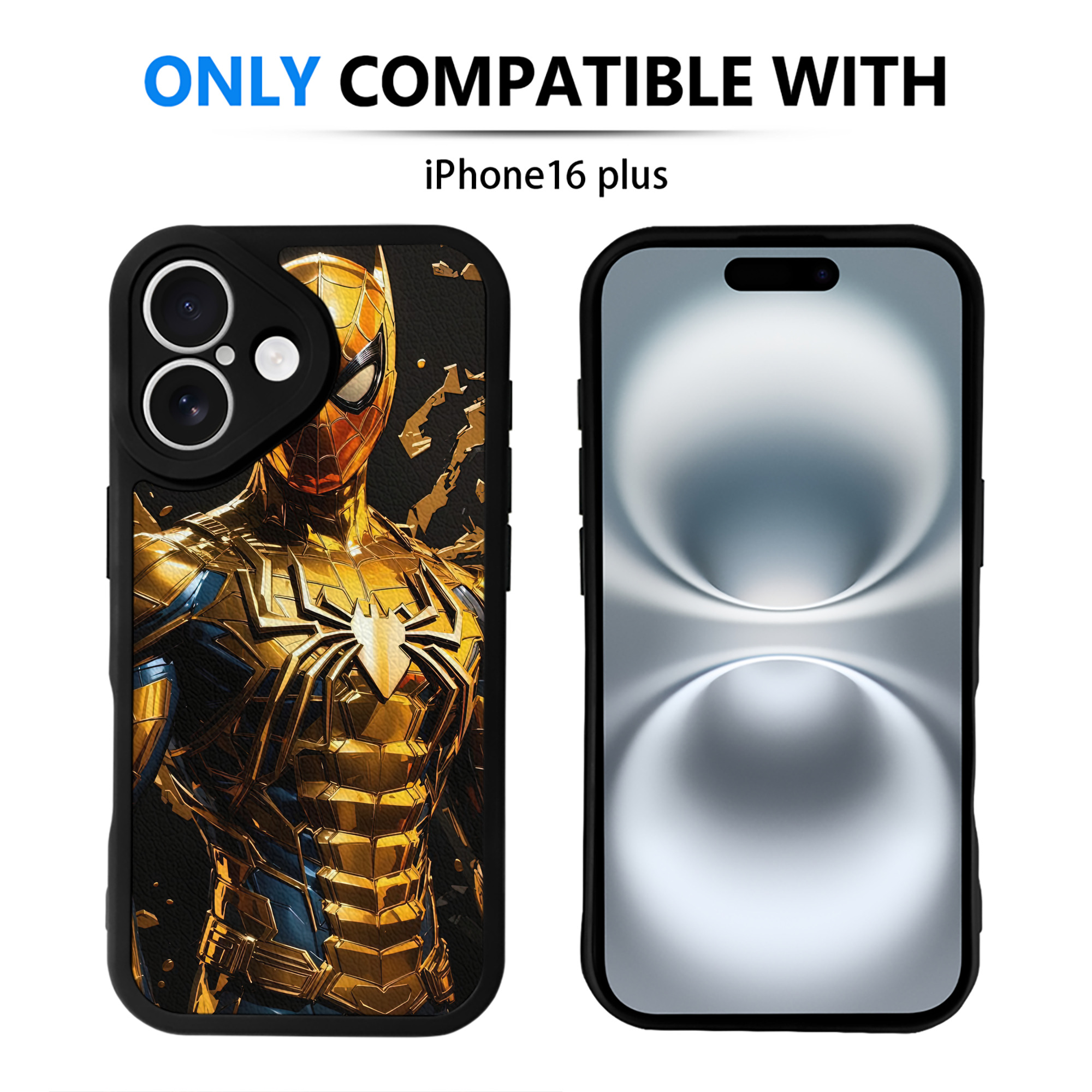 Spider Man スパイダーマン 【iPhone 16シリーズ対応】シリコンスマホケース（レザー調） 材質：シリコン